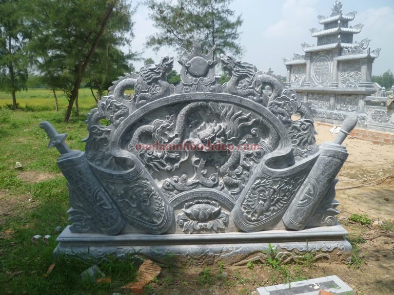 bình phong bằng đá nguyên khối