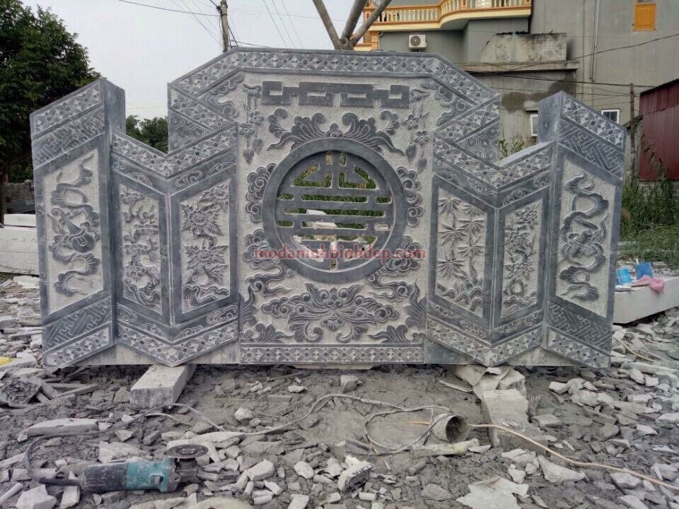 cuốn thư đá hình vuông