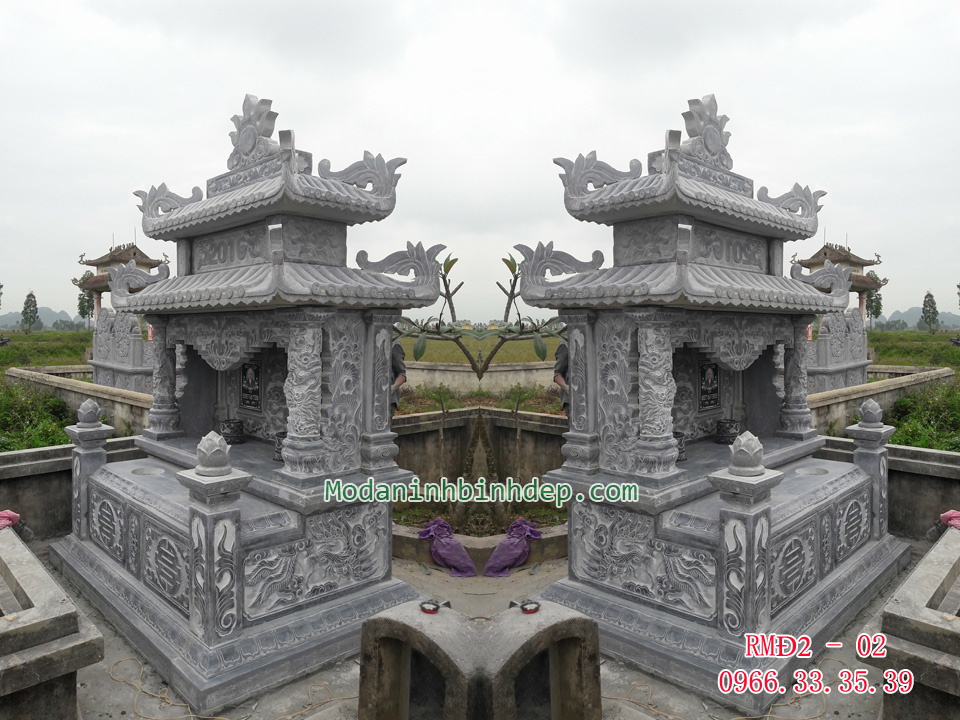 Mẫu mộ đá hai mái đẹp