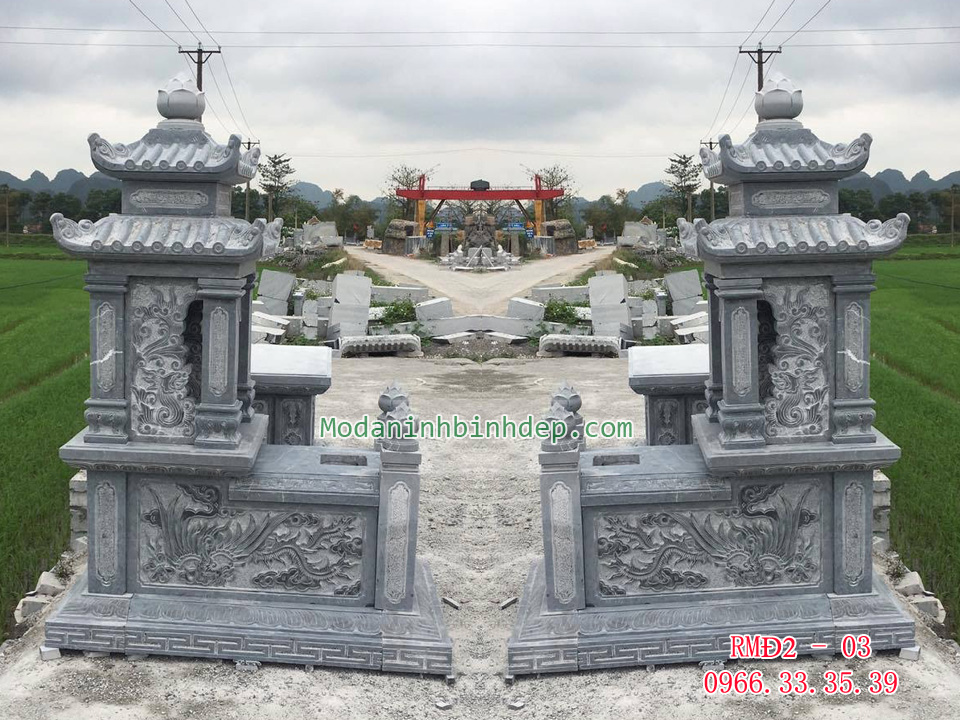 Mẫu mộ đá hai mái đẹp