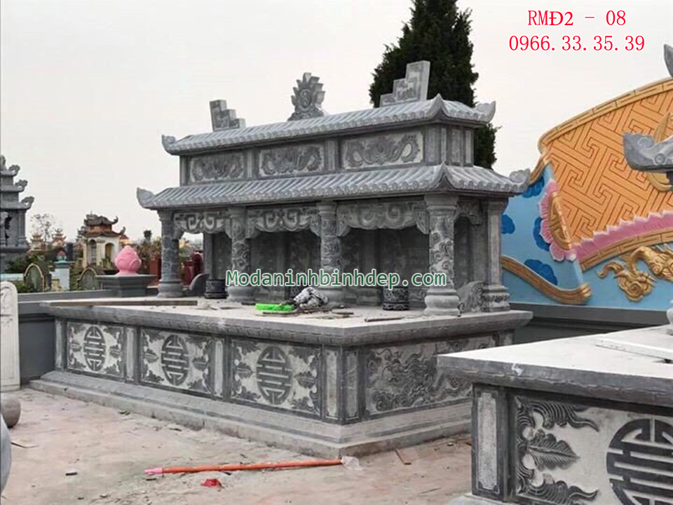 Mẫu mộ đá hai mái đẹp