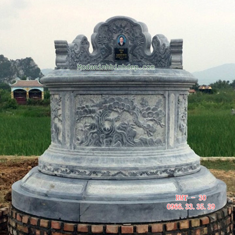 Mẫu mộ đá tròn phong thủy đẹp