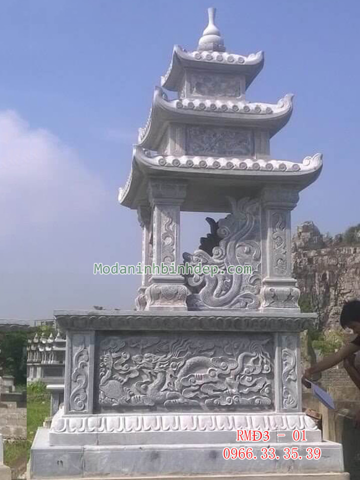 Mẫu mộ đá ba mái đẹp