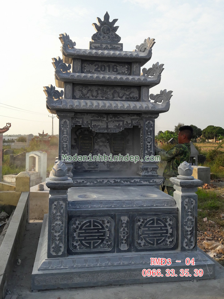 Mẫu mộ đá ba mái đẹp