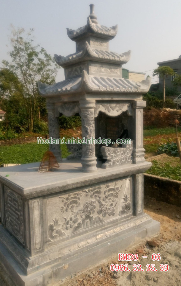 Mẫu mộ đá ba mái đẹp