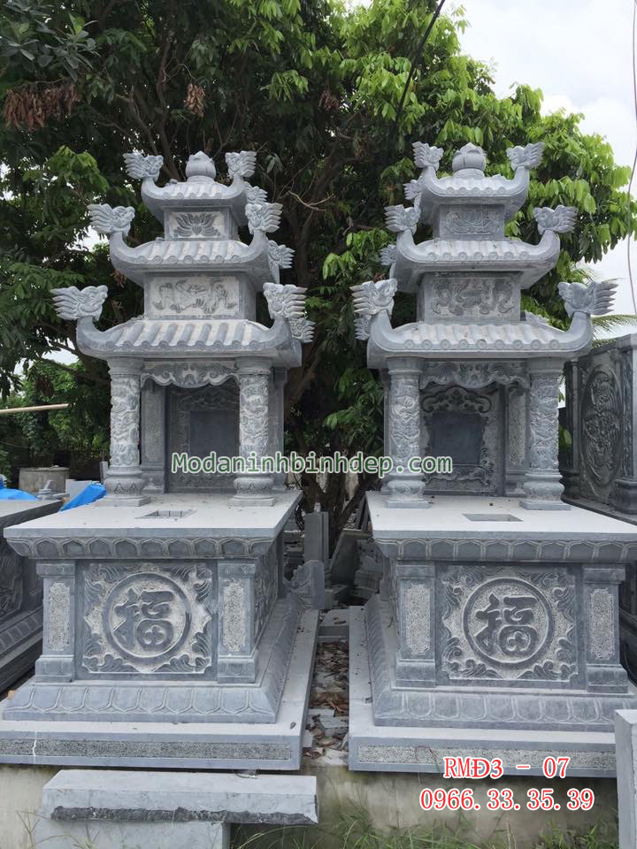 Mẫu mộ đá ba mái đẹp