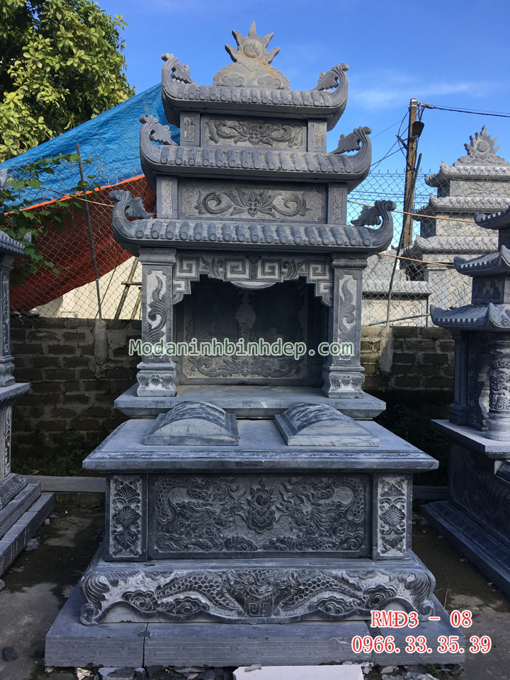 Mẫu mộ đá ba mái đẹp