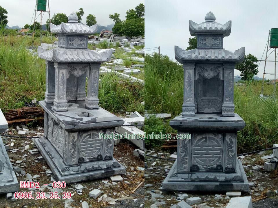Mẫu mộ đá hai đao đẹp