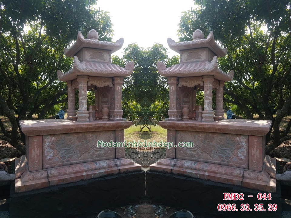 Mẫu mộ đá hai mái đao đẹp