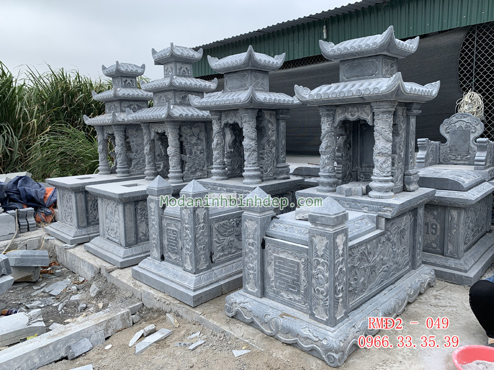 Mẫu mộ đá hai mái đao đẹp