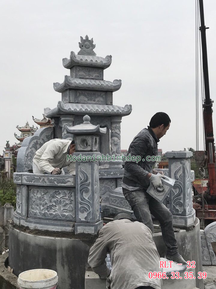 Mẫu lăng thờ đá khối