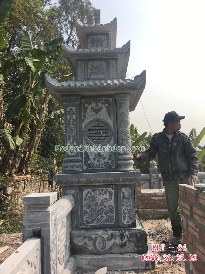 Mẫu lăng thờ đá khối