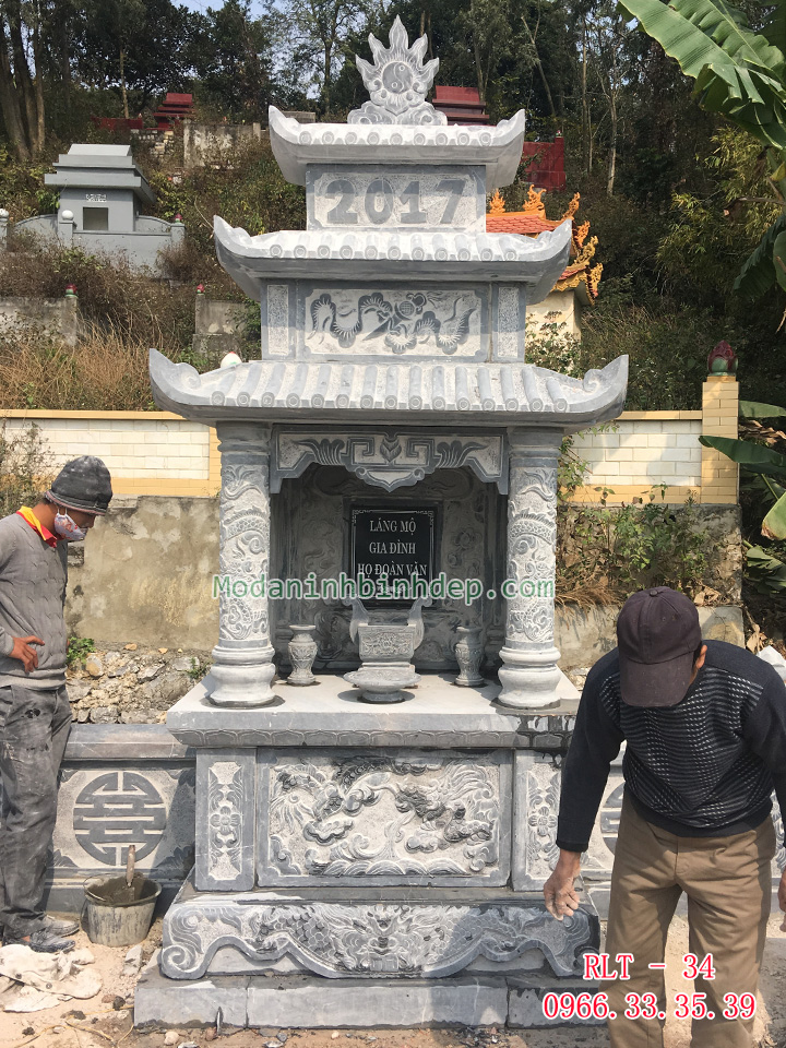 Mẫu lăng thờ đá khối