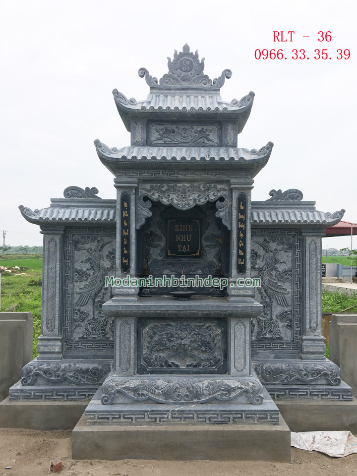 Mẫu lăng thờ đá khối